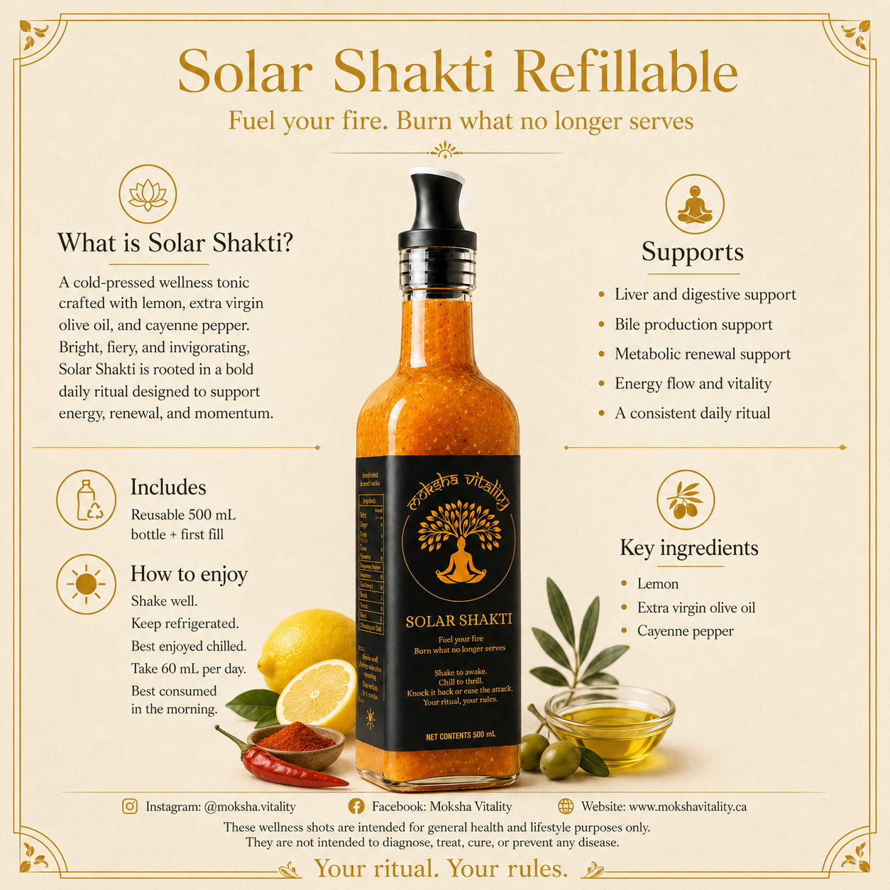 Solar Shakti 500 mL Refillable Bottle — First Fill Included