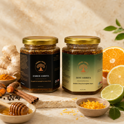 Daily Glow Duo Ember and Zest infused honey bundle